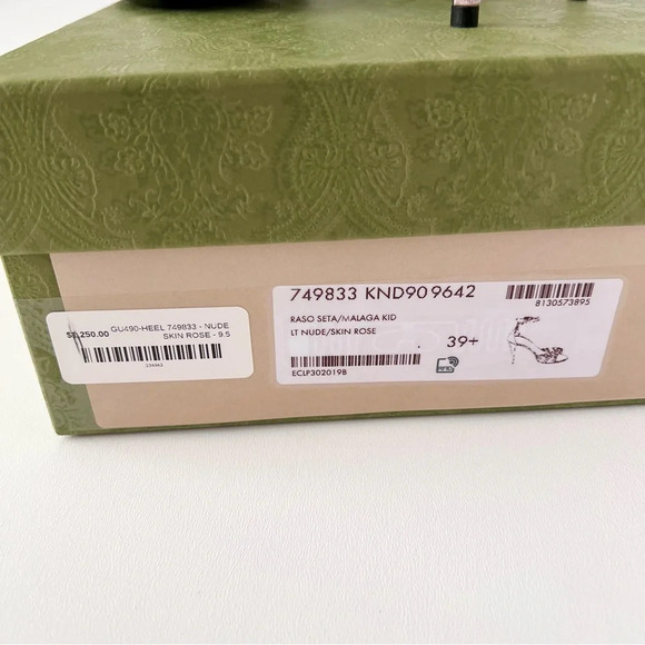 NEW GUCCI  Crystal Embellished GG Ankle Wrap Light Pink High Heel Sandals US 9.5 - Picture 13 of 13